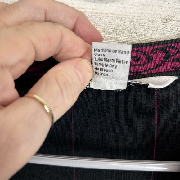 Ming Wang Size XL Black Knit Open Cardigan Jacket Satin Ruffle Trim Braided - Picture 8 of 8